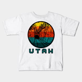 Utah in retro style Kids T-Shirt